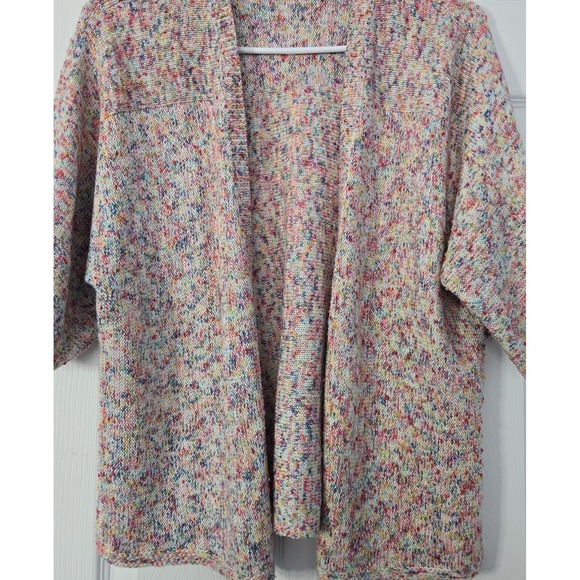 89th + Madison Womans  Cardigan Size Small Short Sleeve Multicolor - Picture 2 of 6